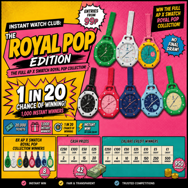 Colourful Royal Pop watches for Instant Watch Club promotion.