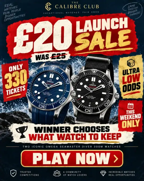 The Calibre Club: Blue and Black Omega Seamaster Diver 300M watches, just 330 tickets available